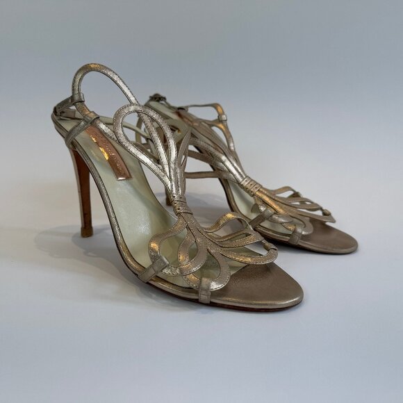 Rupert Sanderson Bronzey-Gold 'Figaro' Sandals, EU 39.5 - Picture 7 of 16